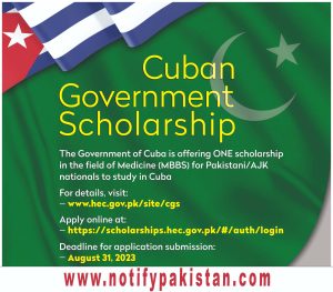 Cuban Government Scholarship for Pakistani students 2023-24