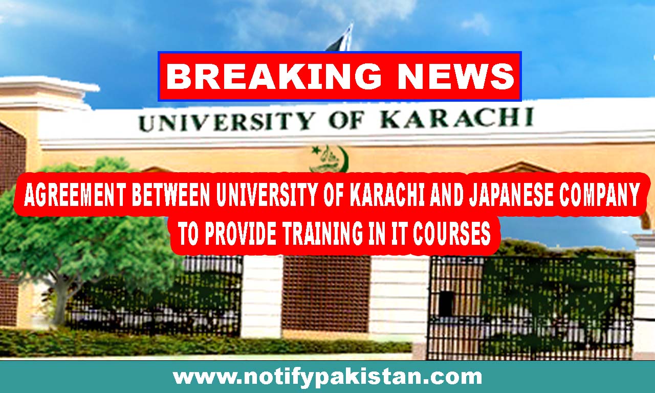Agreement between University of Karachi and Japanese Company to Provide Training in IT Courses