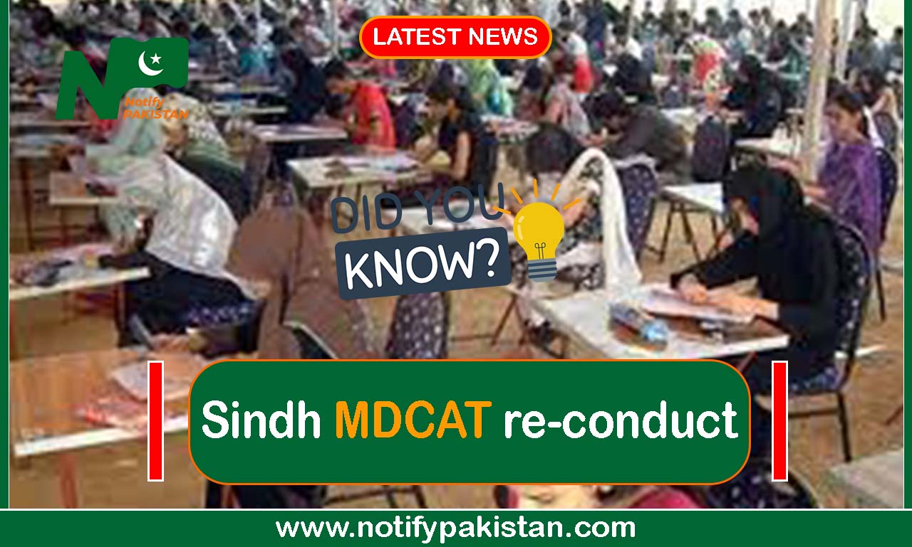 Sindh MDCAT re-conduct