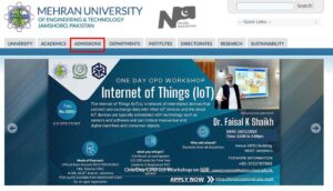 Mehran University Of Engineering & Technology, Jamshoro MUET Admission Spring 2024