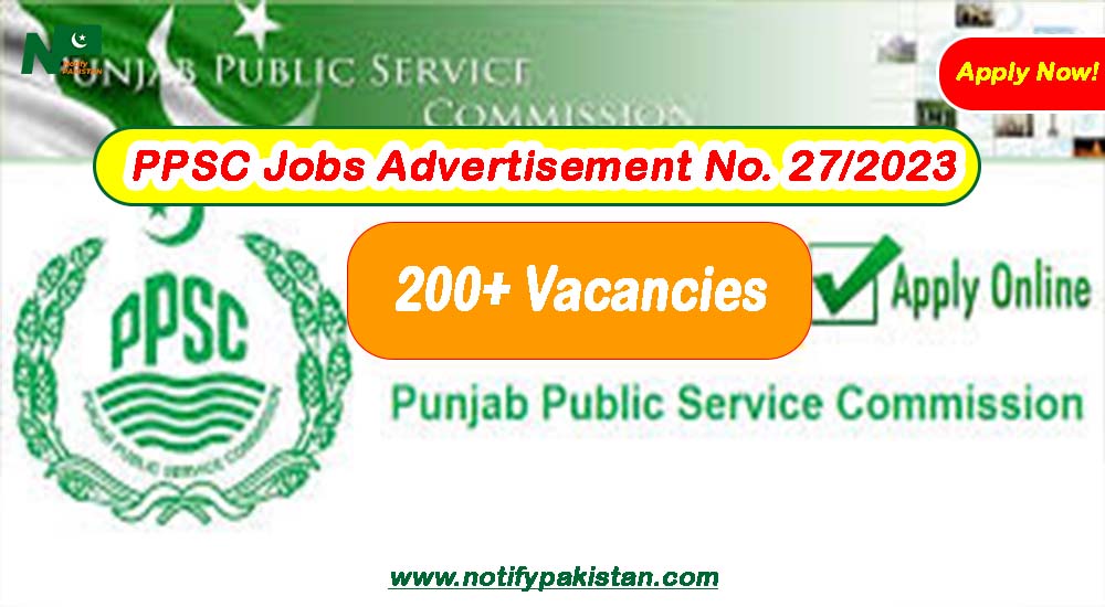 PPSC Jobs Advertisement No. 27