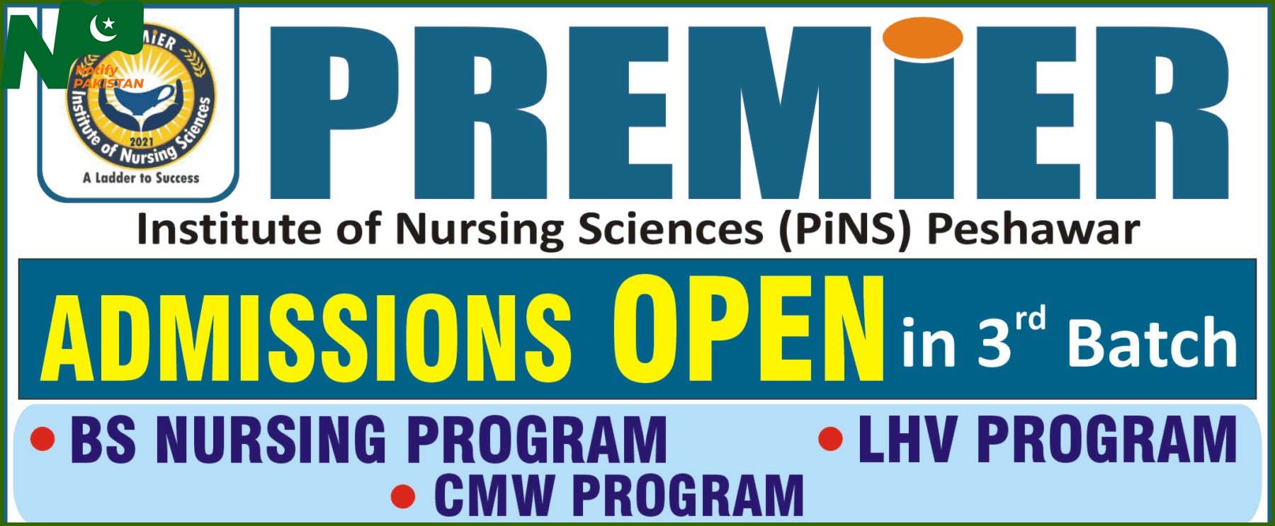 Premier Institute Of Nursing Sciences Peshawar PINS Admission 2023