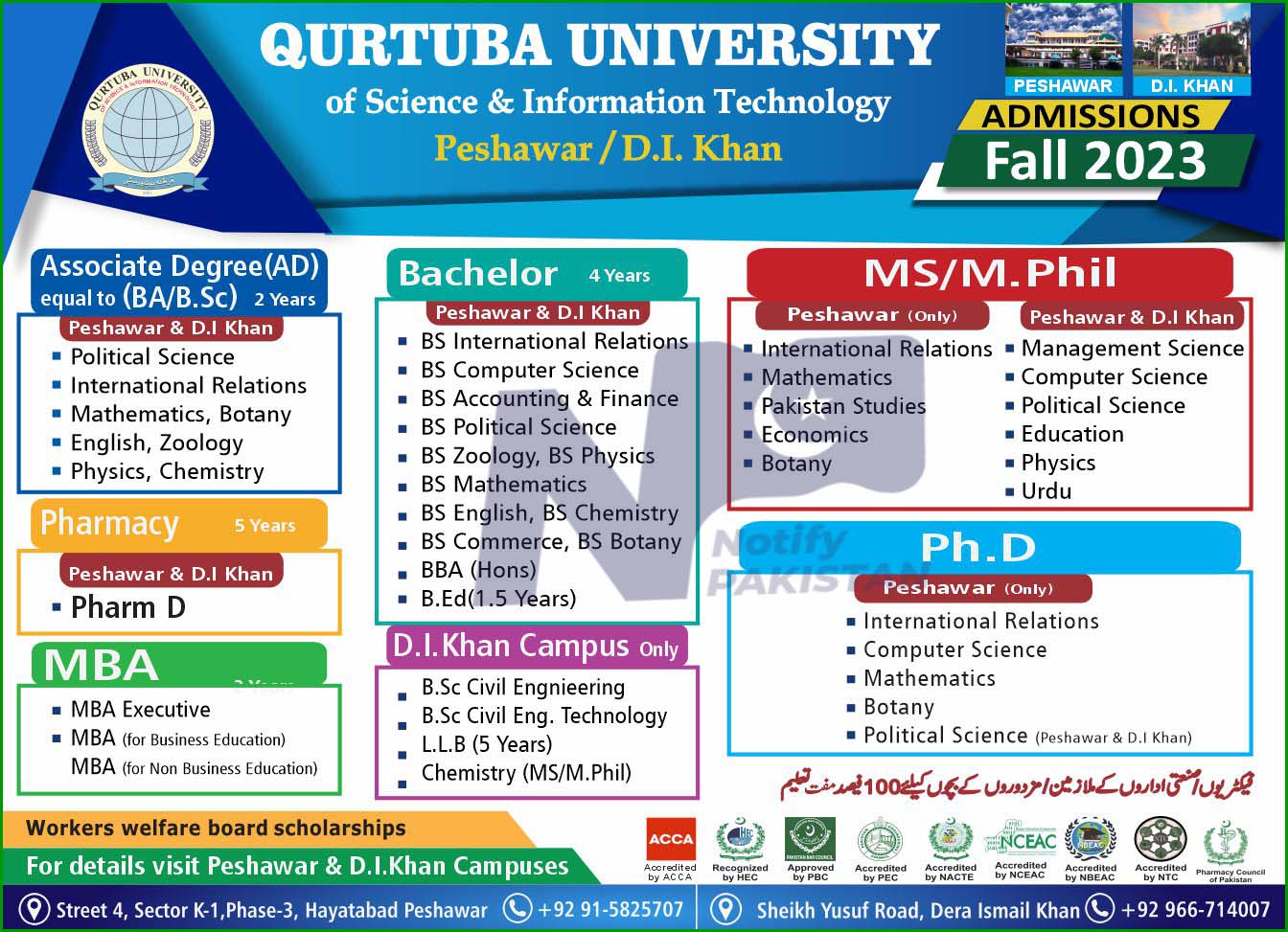 Qurtuba University Of Science & Information Technology Peshawar Campus ...