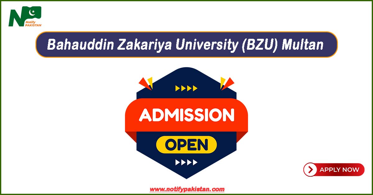 Bahauddin Zakariya University BZU Multan Admissions