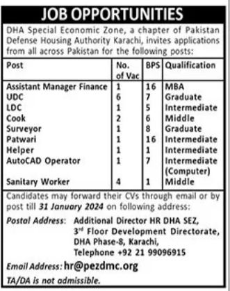 Defence Housing Authority DHA Karachi Jobs 2024 Advertisement