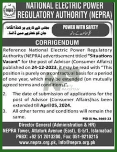 National Electric Power Regulatory Authority NEPRA Jobs Advertisement