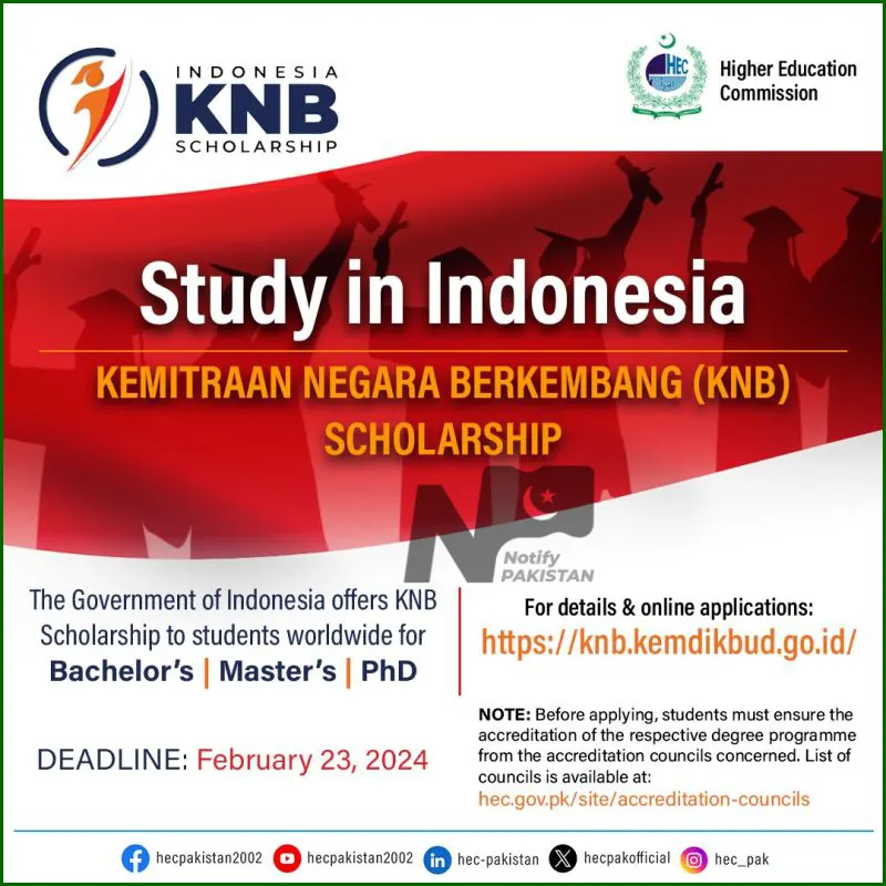 Indonesia Kemitraan Negara Berkembang KNB Scholarship Advertisement