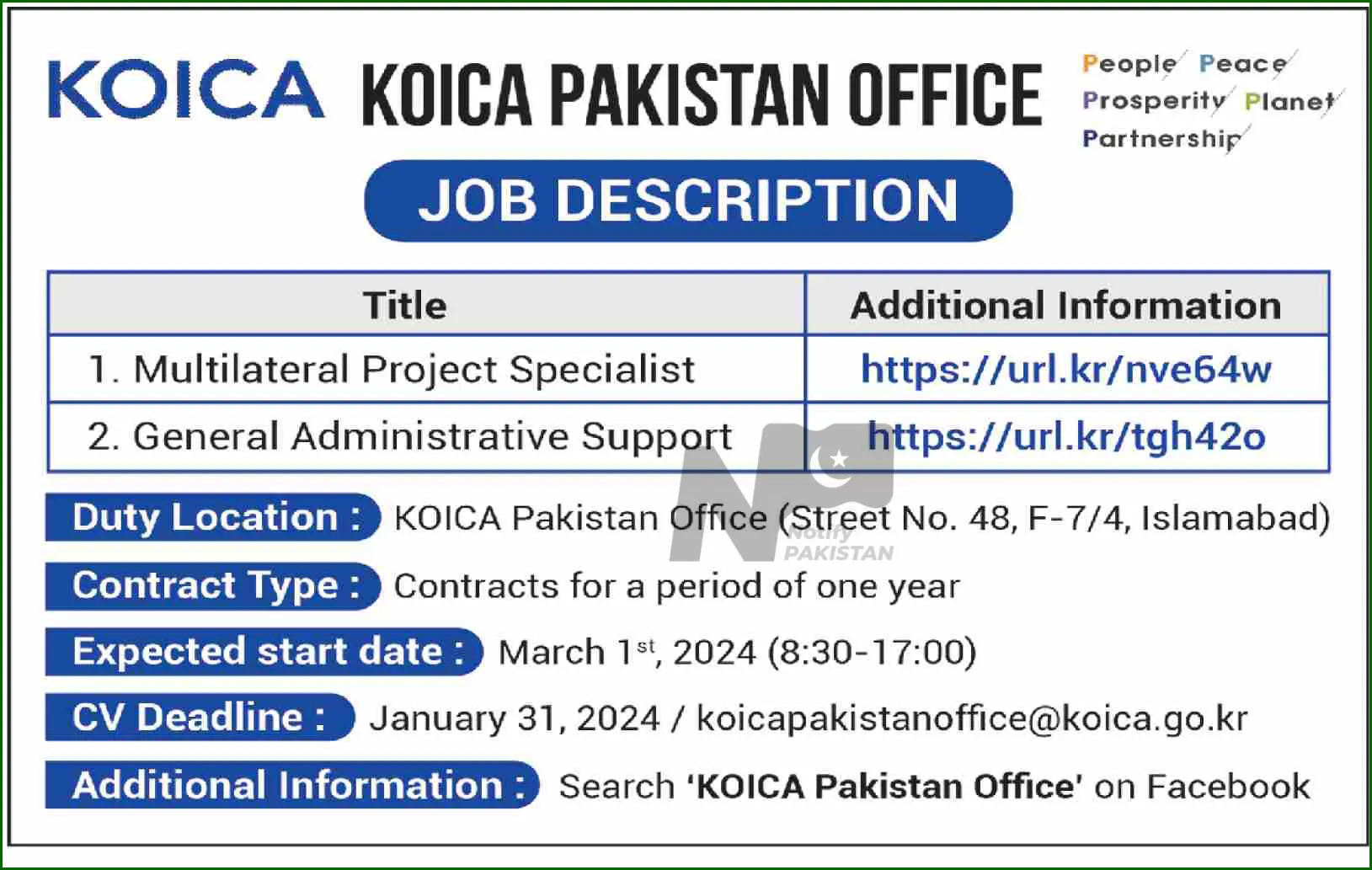 KOICA Pakistan Office Jobs 2024 Advertisement # 2