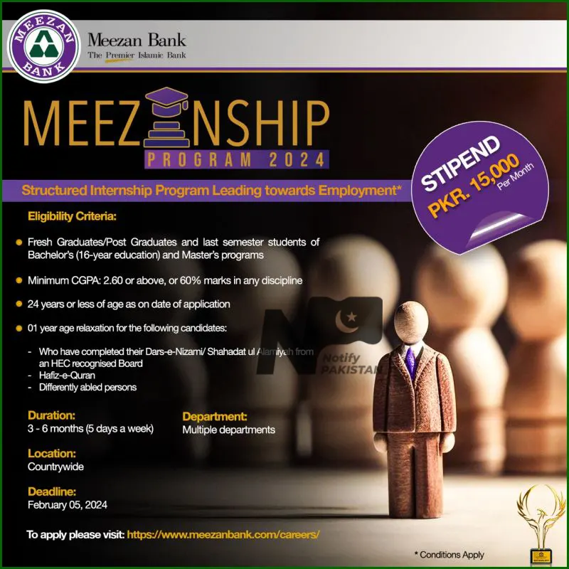 Meezanship Internship Program 2024 Advertisement