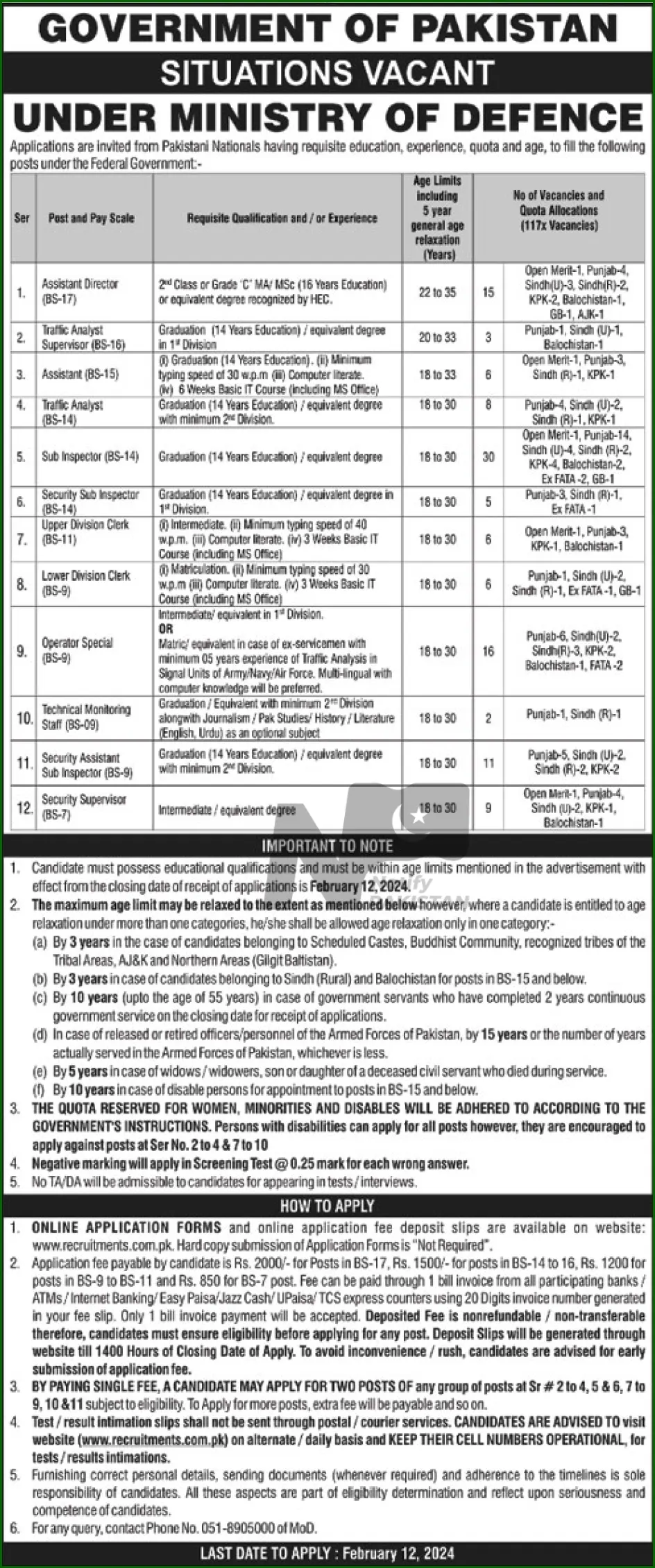 Ministry of Defence MOD Jobs 2024 Advertisement