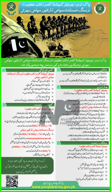 Join Pak Army Sipahi Jobs 2024 Advertisement
