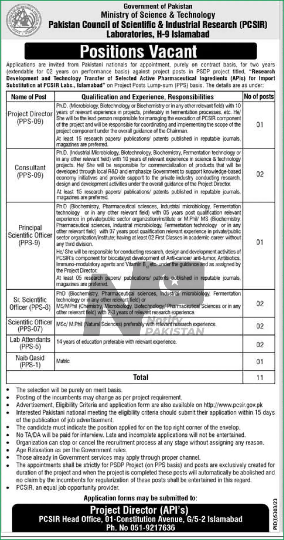 Ministry of Science and Technology MOST Islamabad Jobs Advertisement
