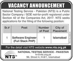 National Testing Service NTS Jobs 2024 Advertisement