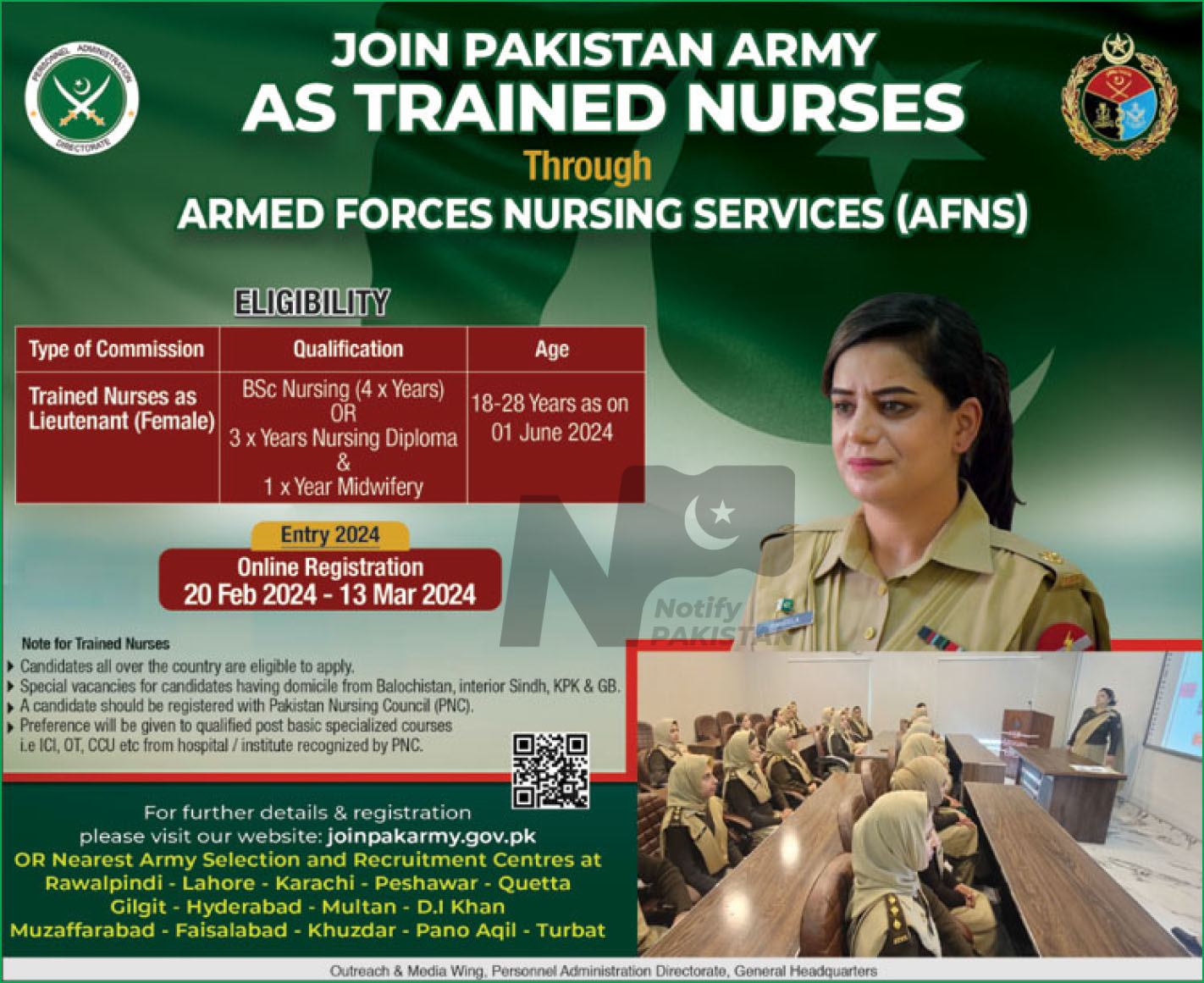 Pakistan Army Nursing Jobs 2024 Advertisement