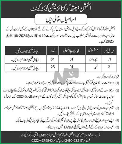 Station Health Organization Quetta Jobs 2024 Advertisement