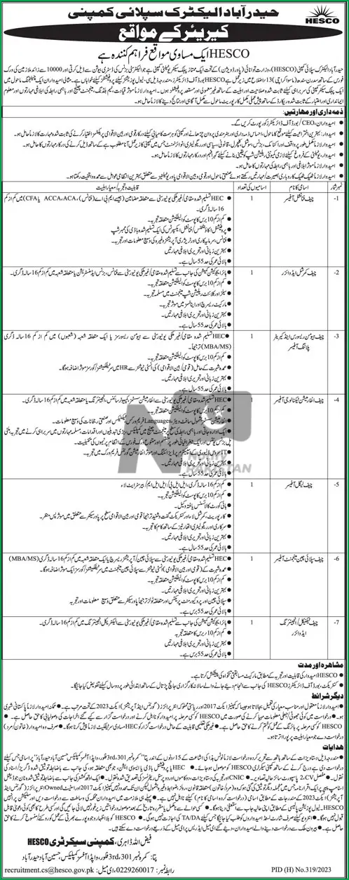 Hyderabad Electric Supply Company Jobs 2024 Advertisement