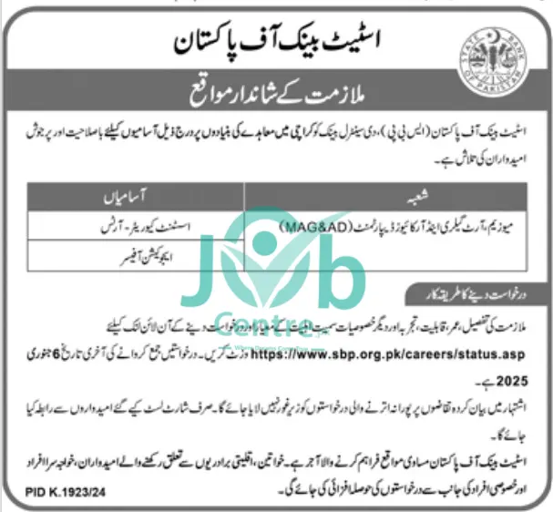 Latest SBP Jobs 2024 Advertisement