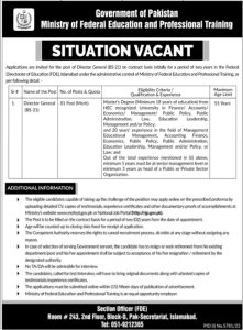 Ministry of Federal Education & Professional Training MOFEPT Jobs 2024 Advertisements