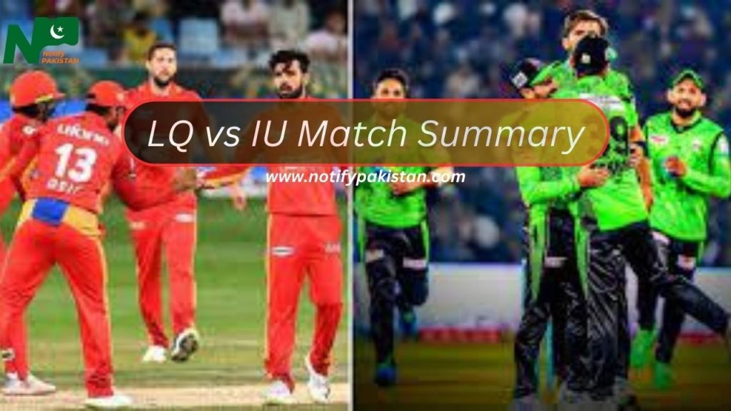 PSL 9 LQ vs IU Match 23 Qalandars Secure Commanding Victory Against