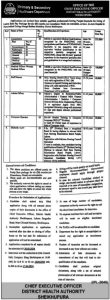 Primary and Secondary Healthcare Department Sheikhupura Jobs 2024 Advertisement