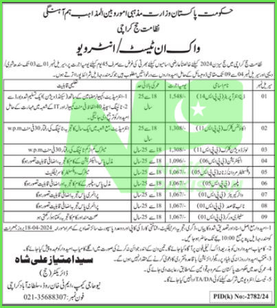 Directorate Of Hajj Karachi Jobs 2024 Advertisement