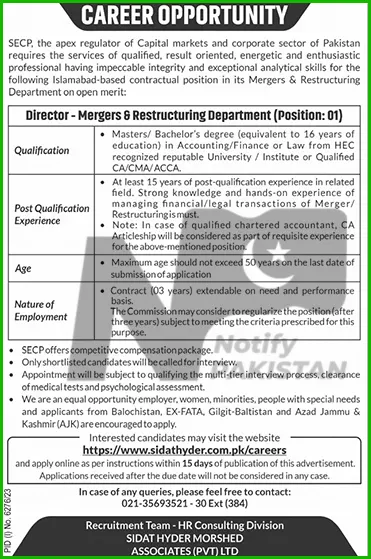 Securities and Exchange Commission of Pakistan Jobs 2024 Advertisement # 1