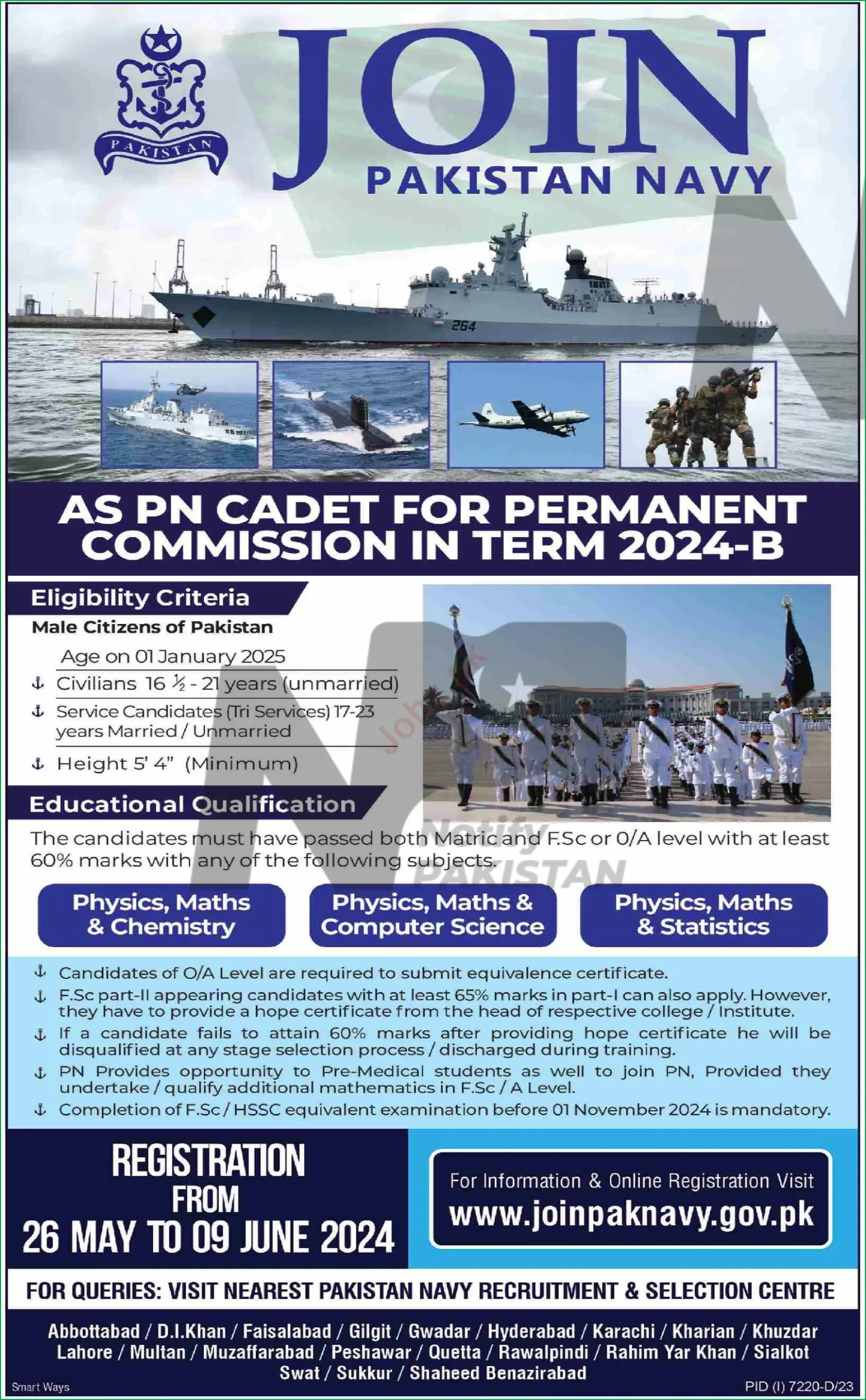 Join Pakistan Navy as PN Cadet Jobs 2024 Advertisement