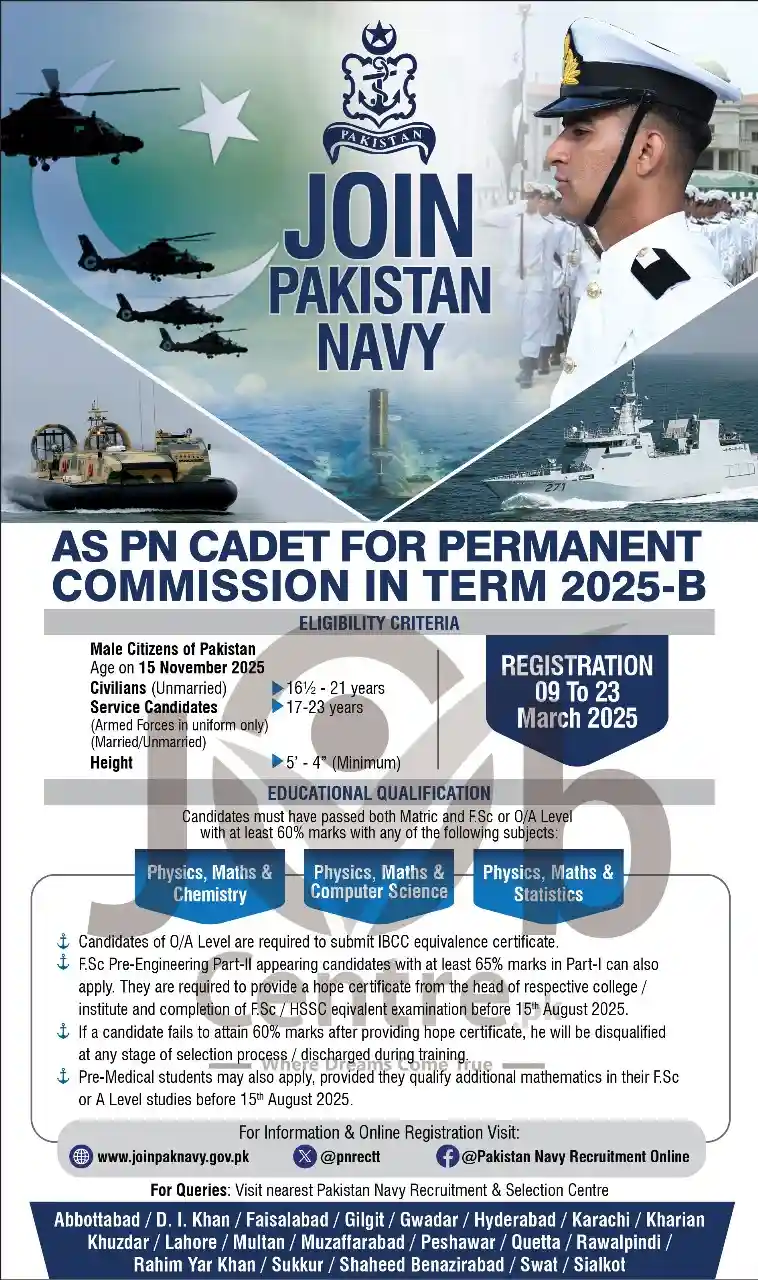 Pakistan Navy Jobs 2025 Today Advertisement