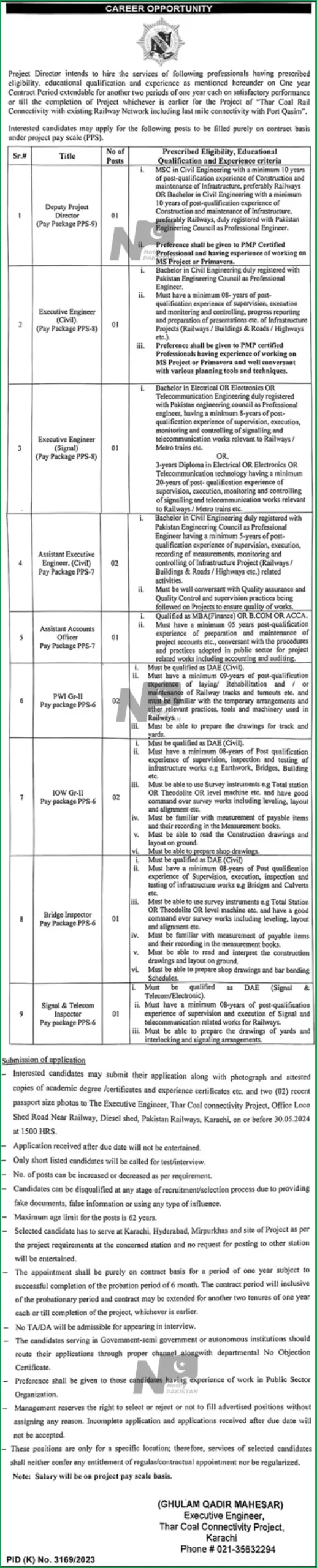  Pakistan Railways Karachi Jobs 2024 Advertisement