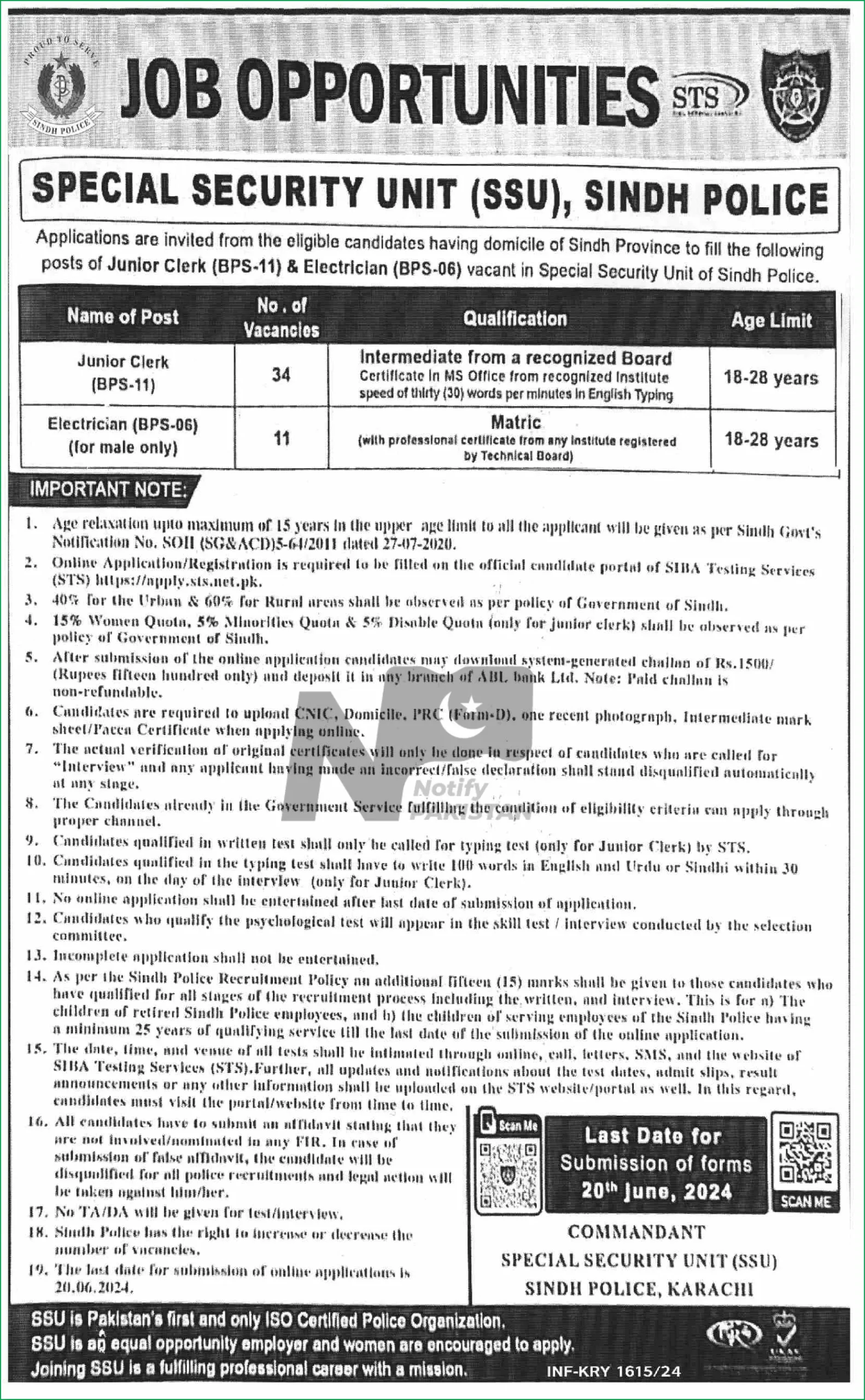 Sindh Police Jobs 2024 Advertisement