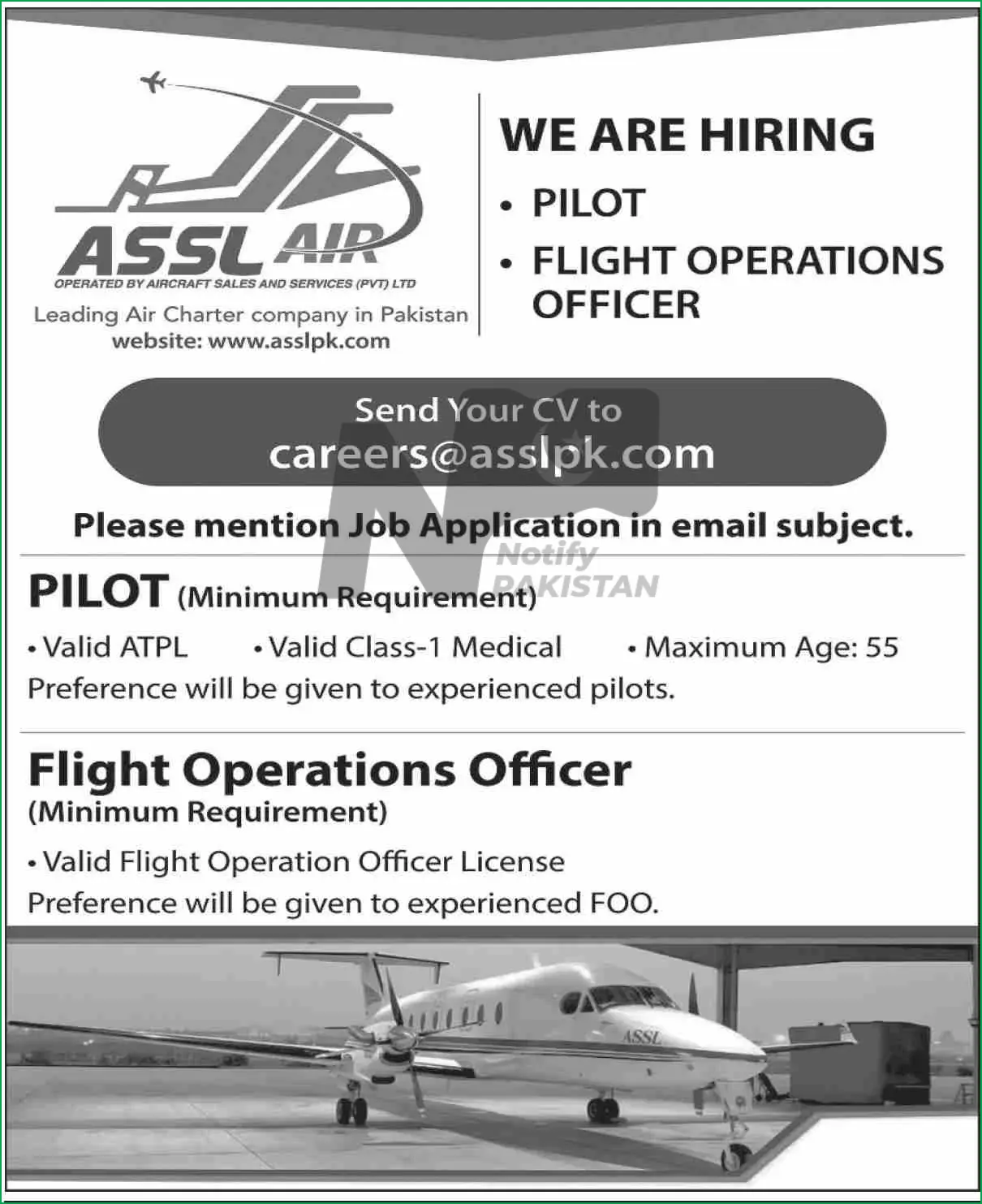 Aircraft Sales and Services Pvt Ltd ASSL Pakistan Jobs 2024 Advertisement