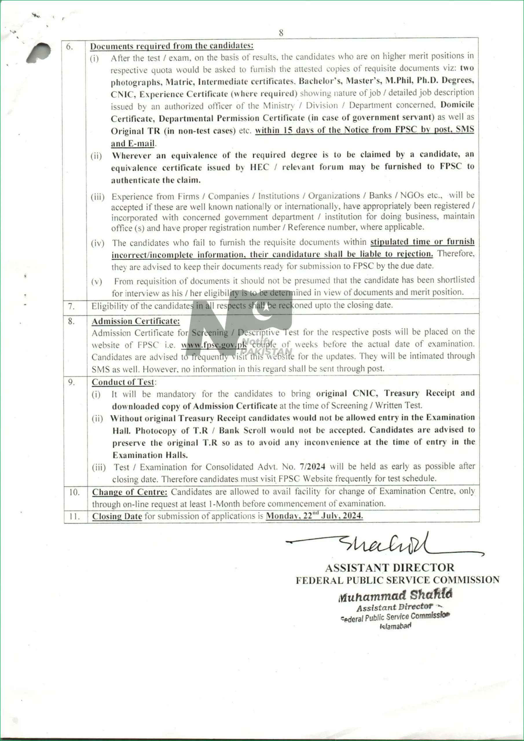 Latest FPSC Advertisement No 07 Jobs 2024 #8