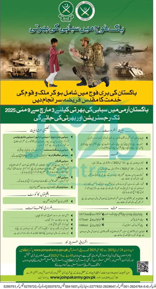 Join Pak Army Sipahi Jobs 2025 Latest Advertisement