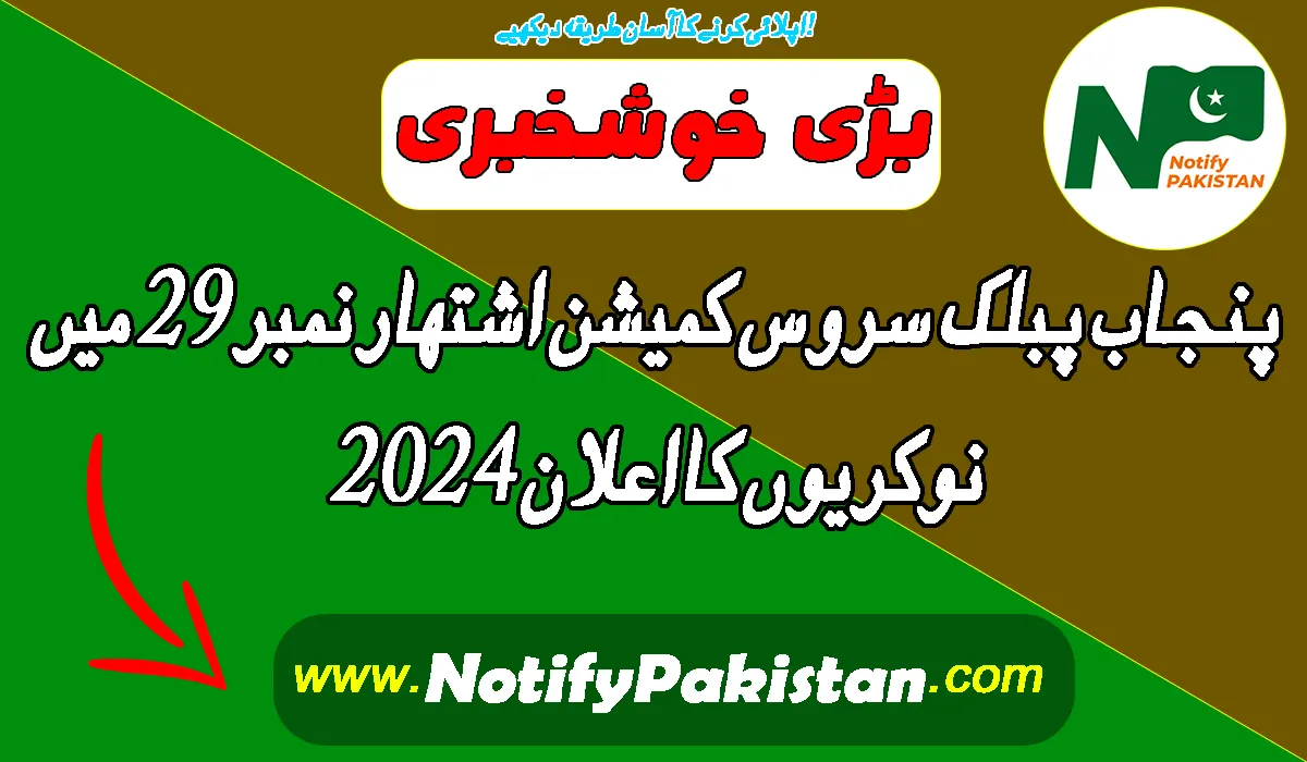 PPSC Jobs Advertisement No 29/2024