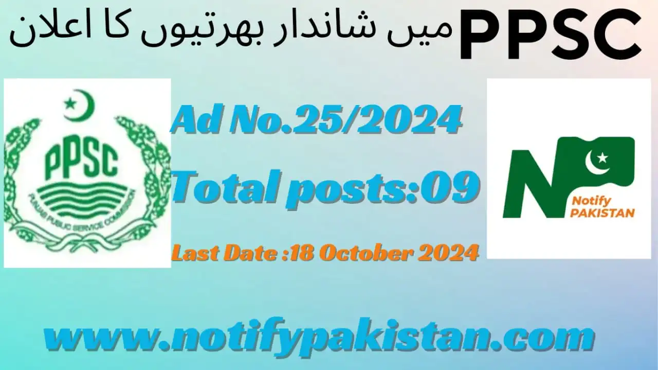 PPSC Jobs Advertisement No 25/2024