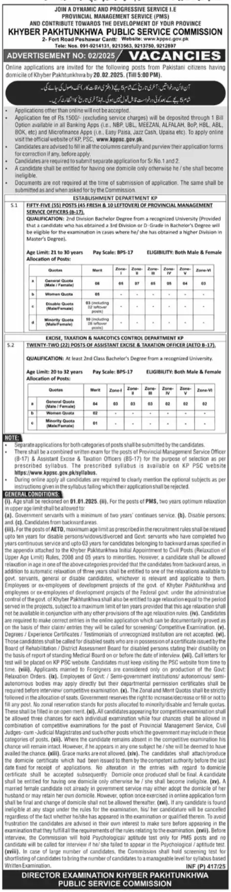 Khyber Pakhtunkhwa Public Service Commission KPPSC December Jobs 2025 Latest Advertisement