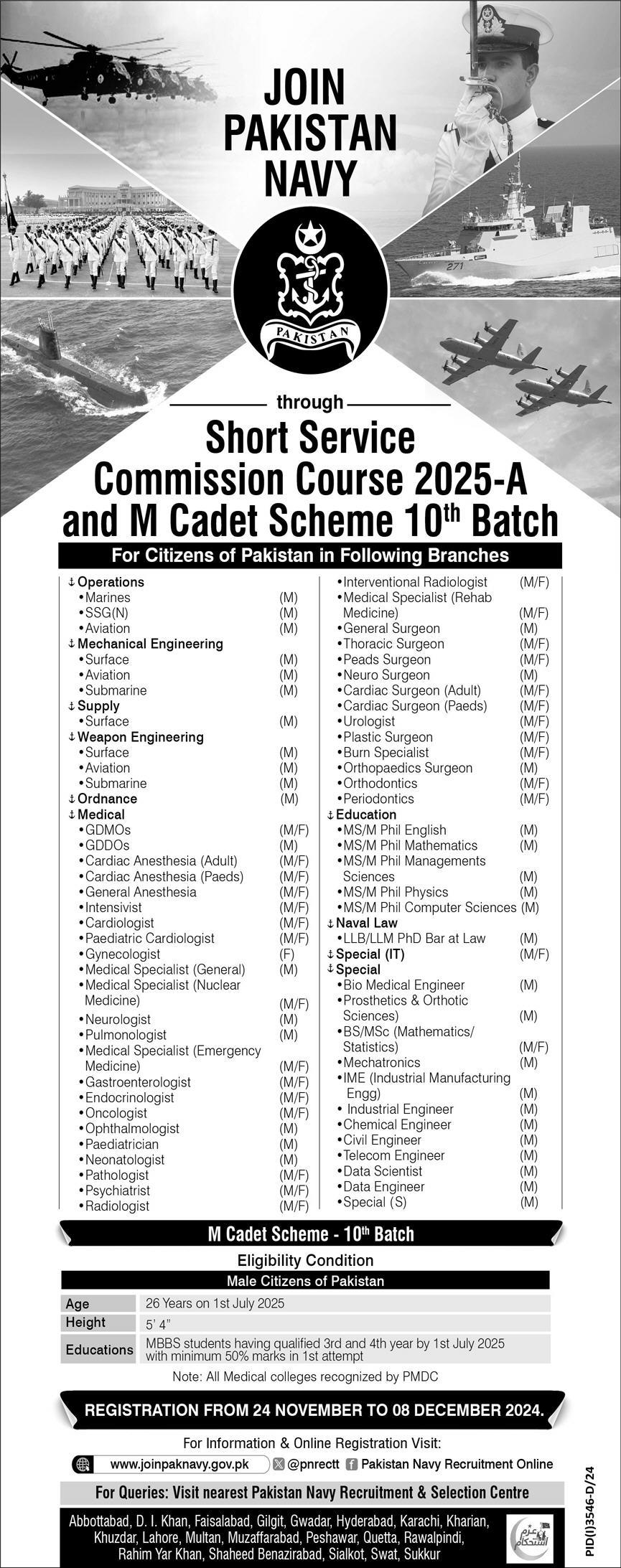 Latest Join Pakistan Navy Through Short Service Commission Course 2025 Advertisement