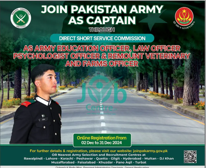 Latest Advertisement to Join Pak Army in 2025: