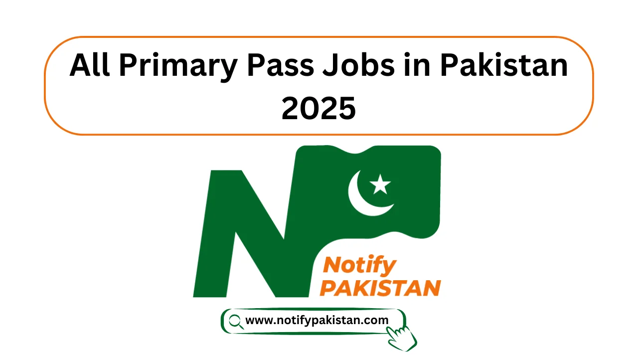 Latest Primary Pass Jobs in Pakistan 2025 Today