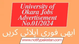 University of Okara Jobs Advertisement No. 012024