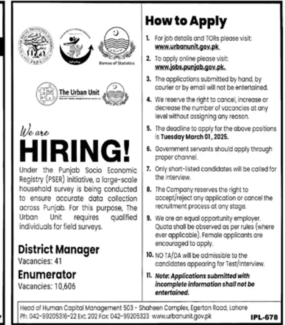 www.Jobs.Punjab.gov.pk Jobs 2025 Advertisements: