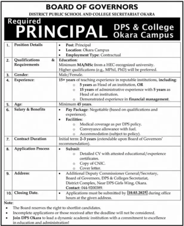 DPS Jobs 2025 Advertisements