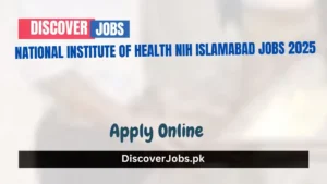 National Institute Of Health NIH Islamabad Jobs 2025