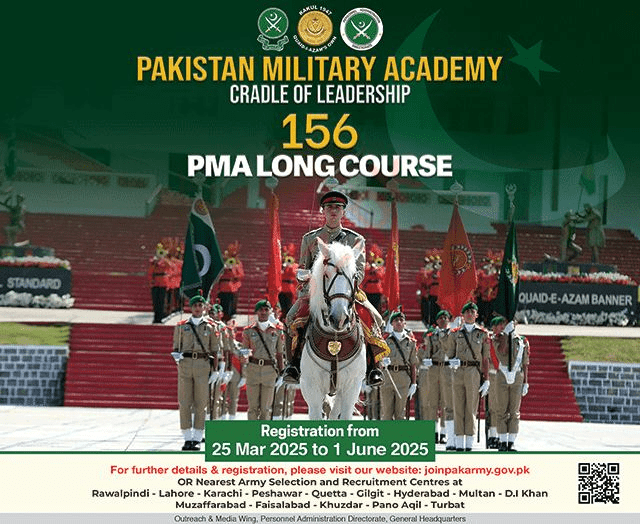 lastest Join Pak Army PMA Long Course 156 Jobs 2025 Advertisement