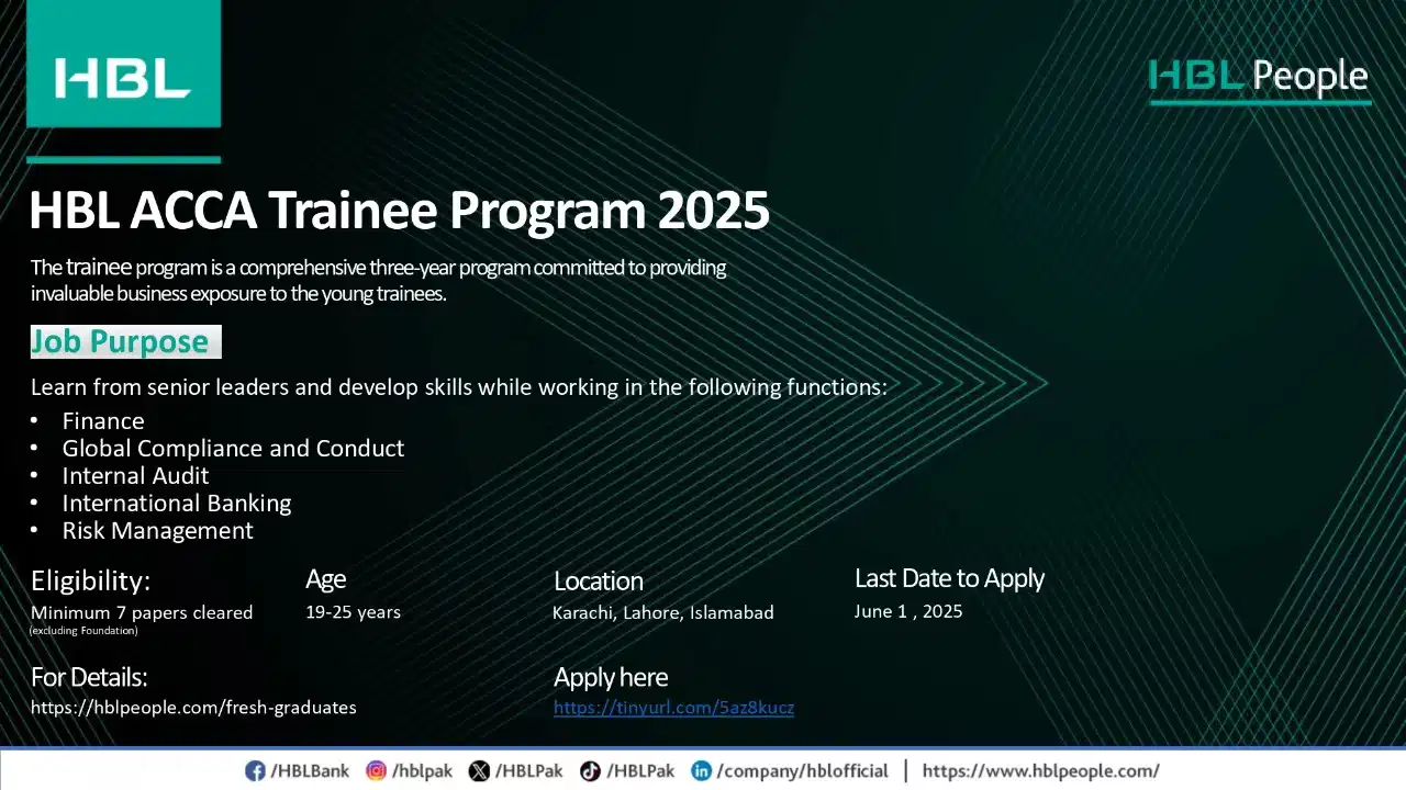 HBL ACCA Training Program 2025 Advertisement