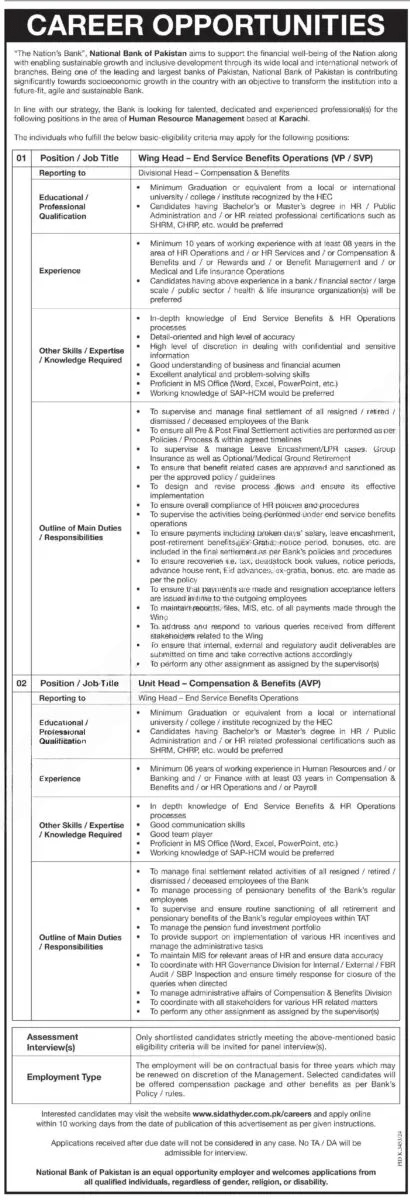 How to Apply for NBP Jobs In May 2025 Advertisement