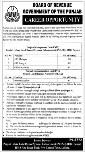 lastest Board Of Revenue BOR Jobs 2025 Advertisement