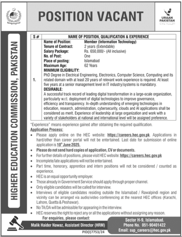 lastest Ministry of Planning Development and Special Initiative Jobs 2025 Advertisement