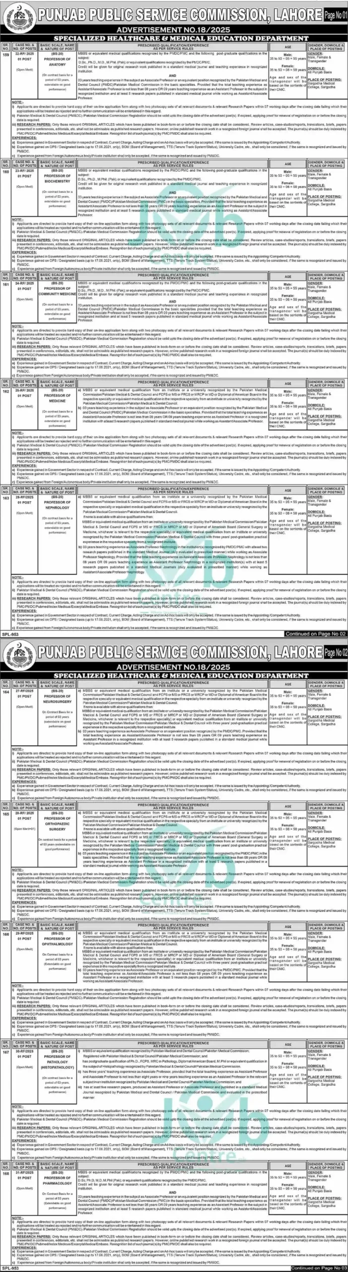 www.ppsc.gov.pk Jobs 2025 Advertisement