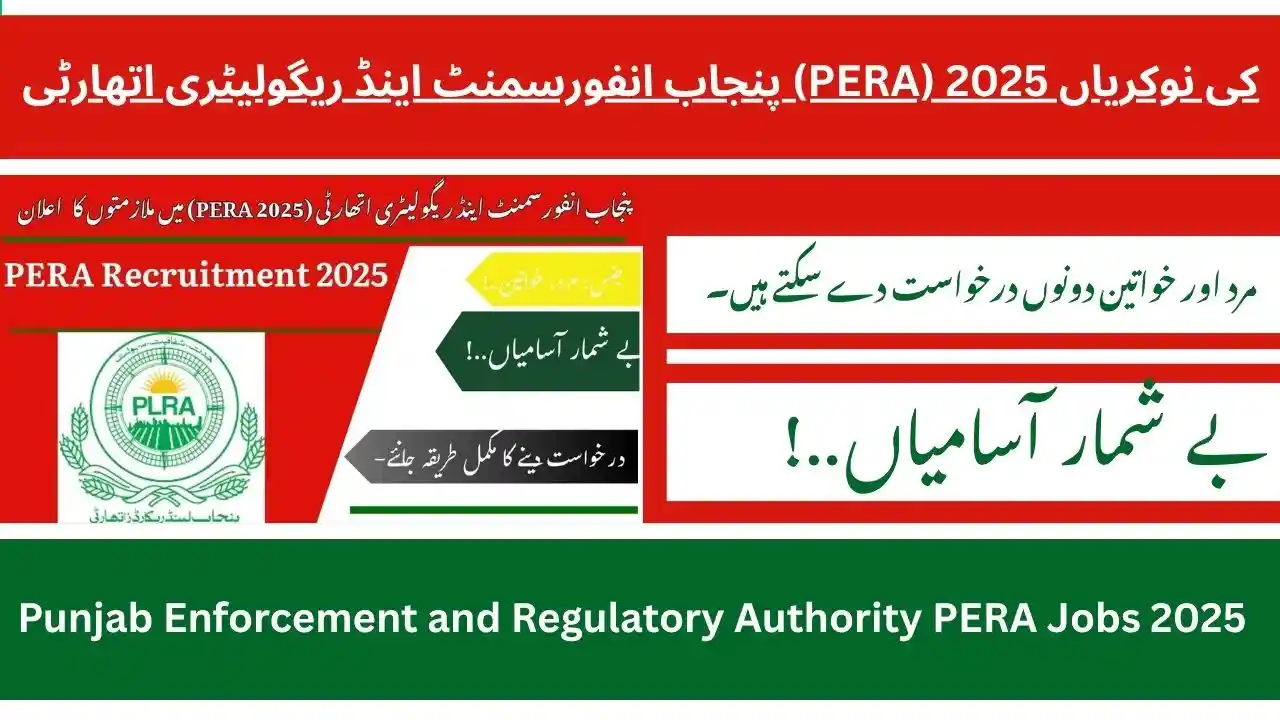 Punjab Enforcement and Regulatory Authority PERA Jobs 2025